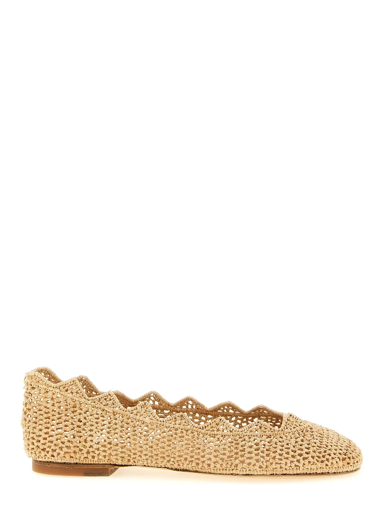 Beige Viscose Ballet Flats