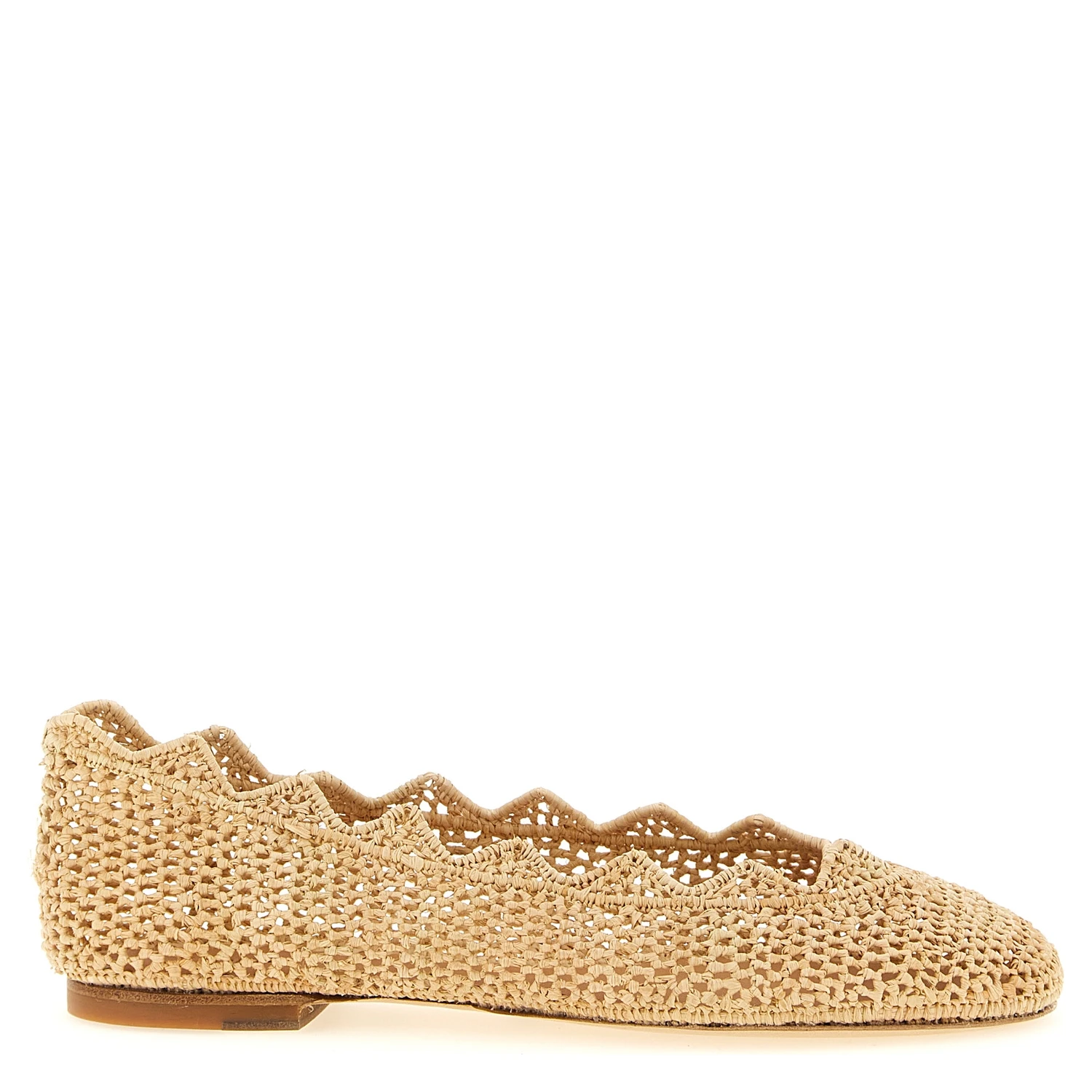 Beige Viscose Ballet Flats