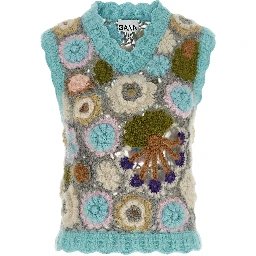 Multicolor Wool Sleeveless Jacket