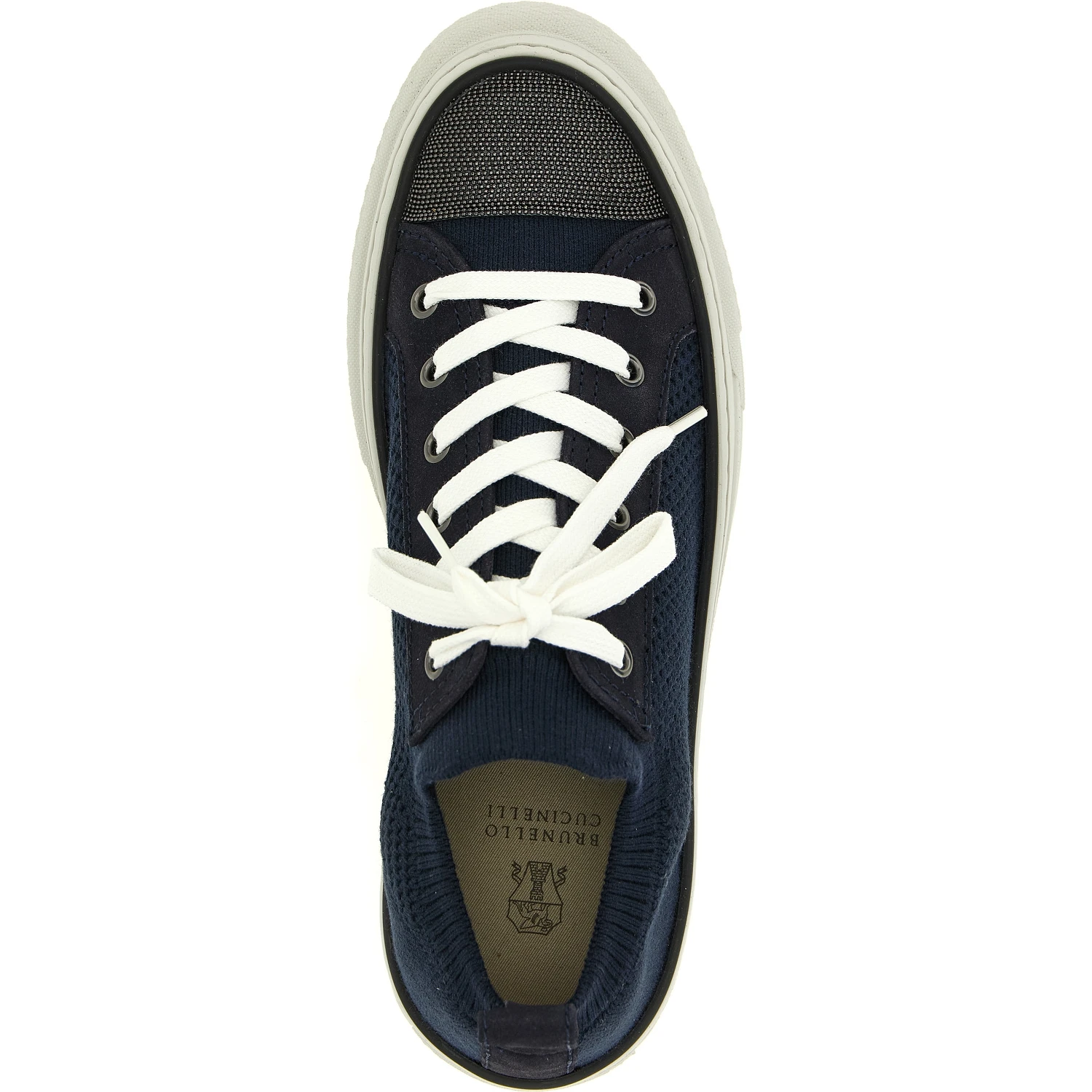 Blue Cotton Low Top Sneakers