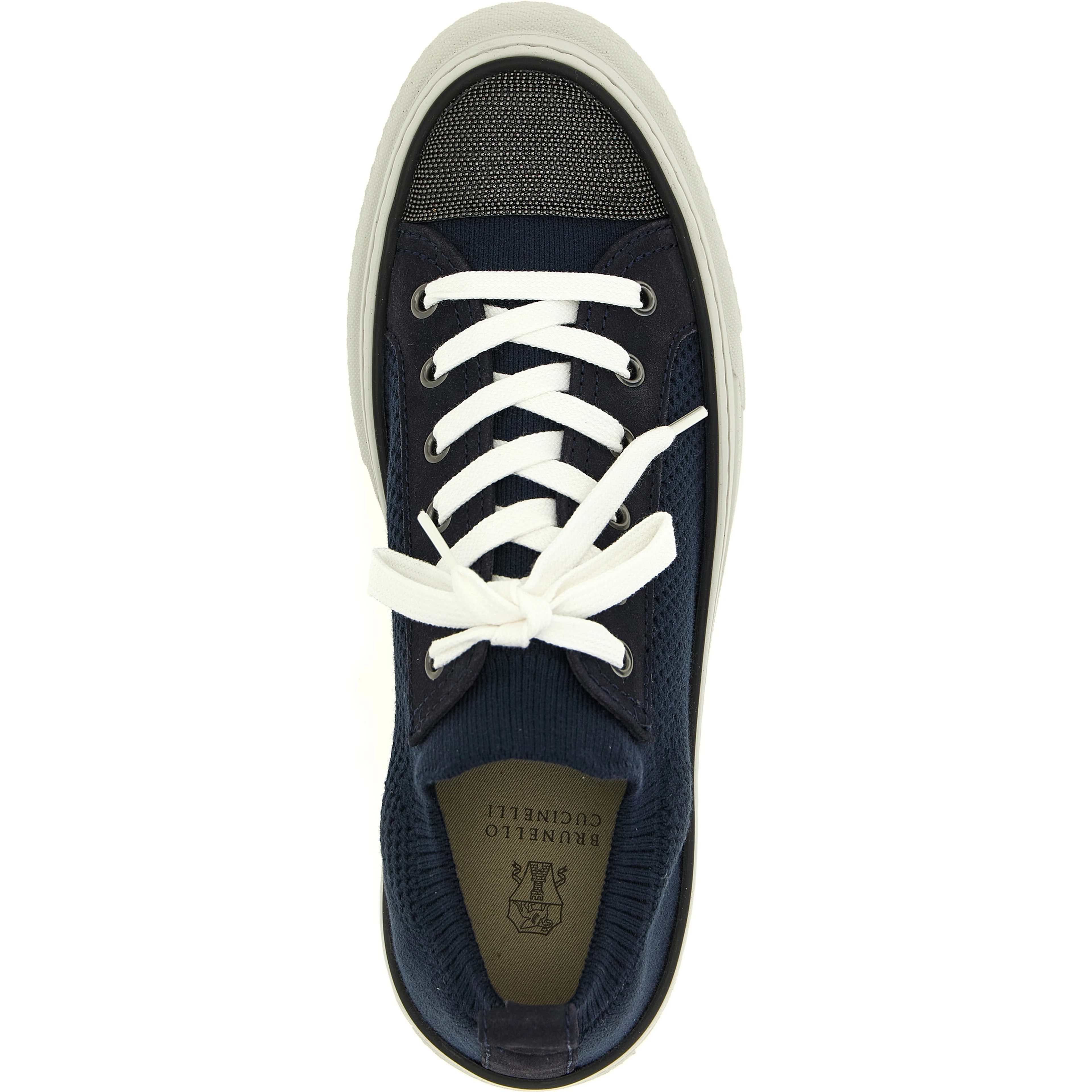 Blue Cotton Low Top Sneakers