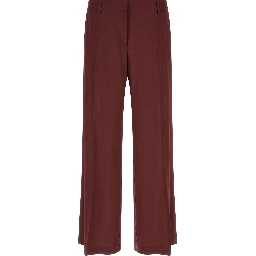 Bordeaux Viscose Casual Pants