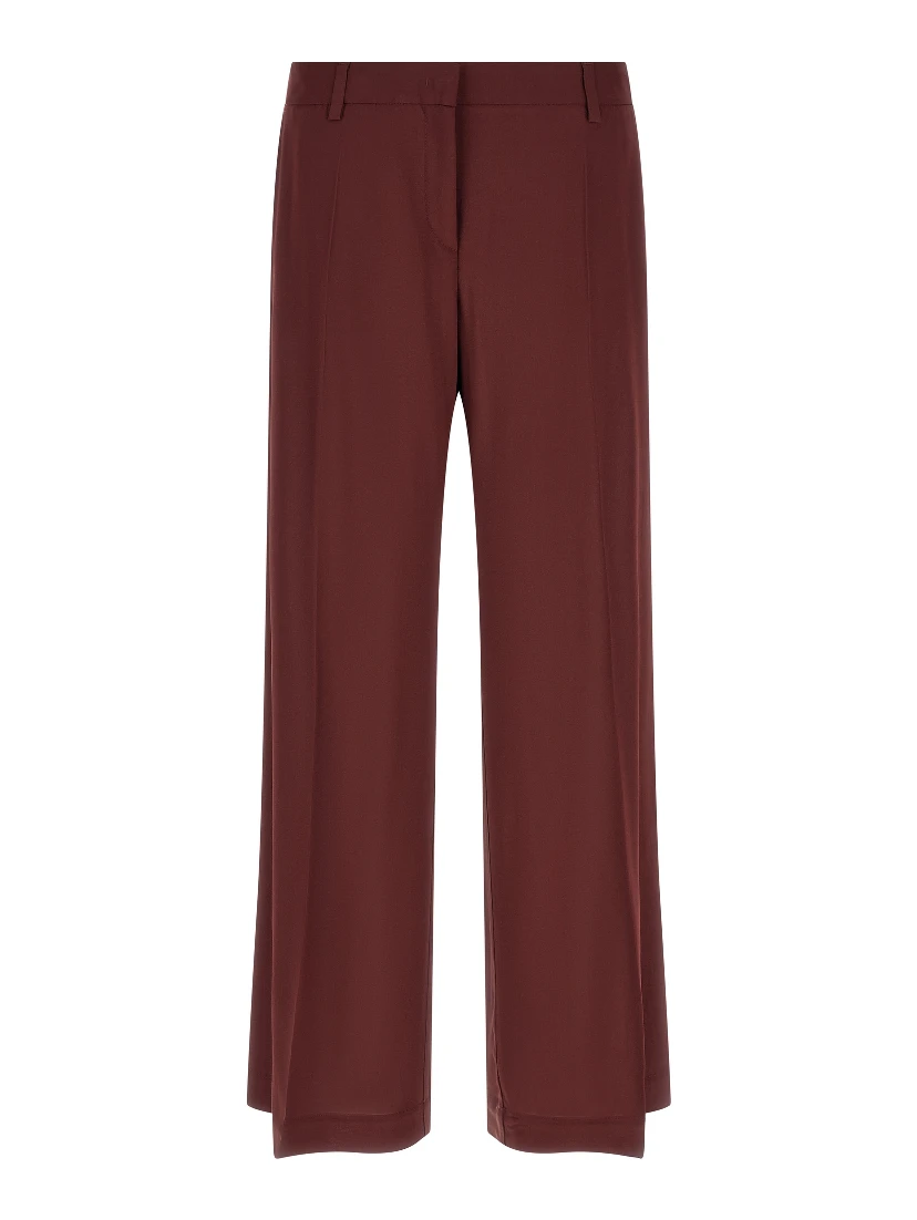 Bordeaux Viscose Casual Pants