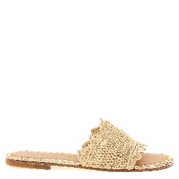 Beige Viscose Slides