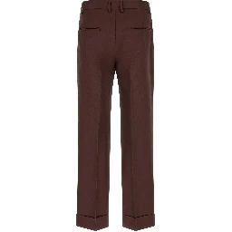 Brown Viscose Casual Pants