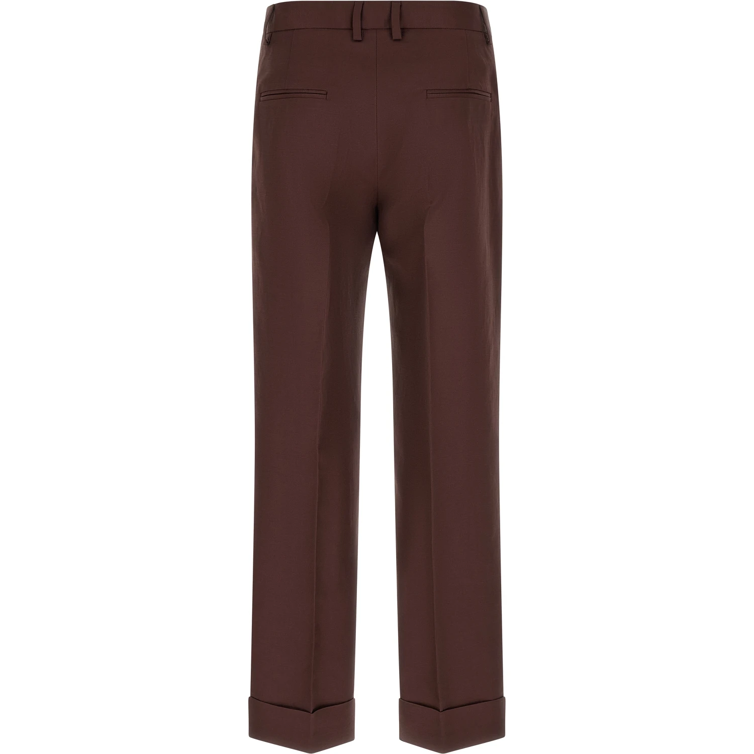 Brown Viscose Casual Pants
