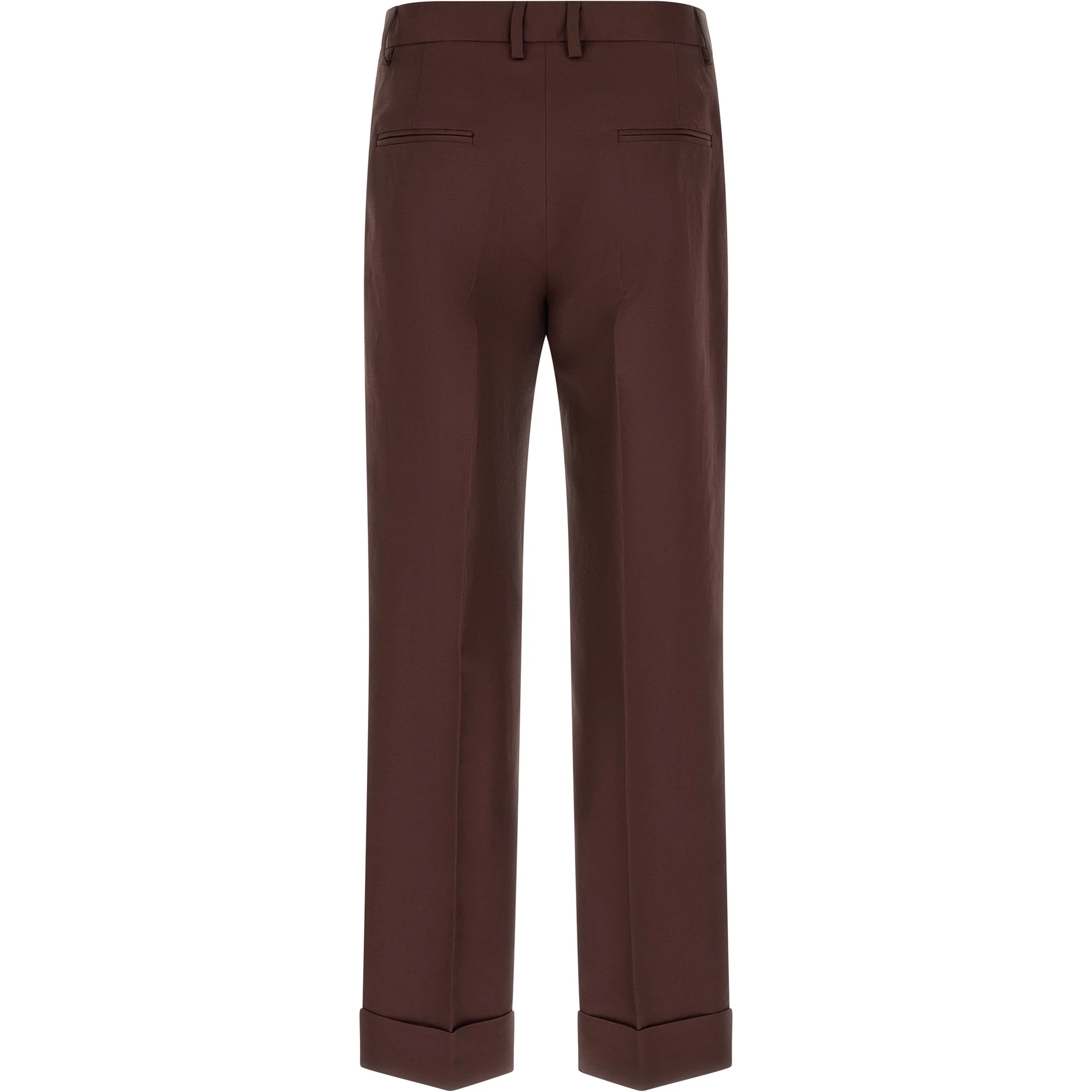 Brown Viscose Casual Pants