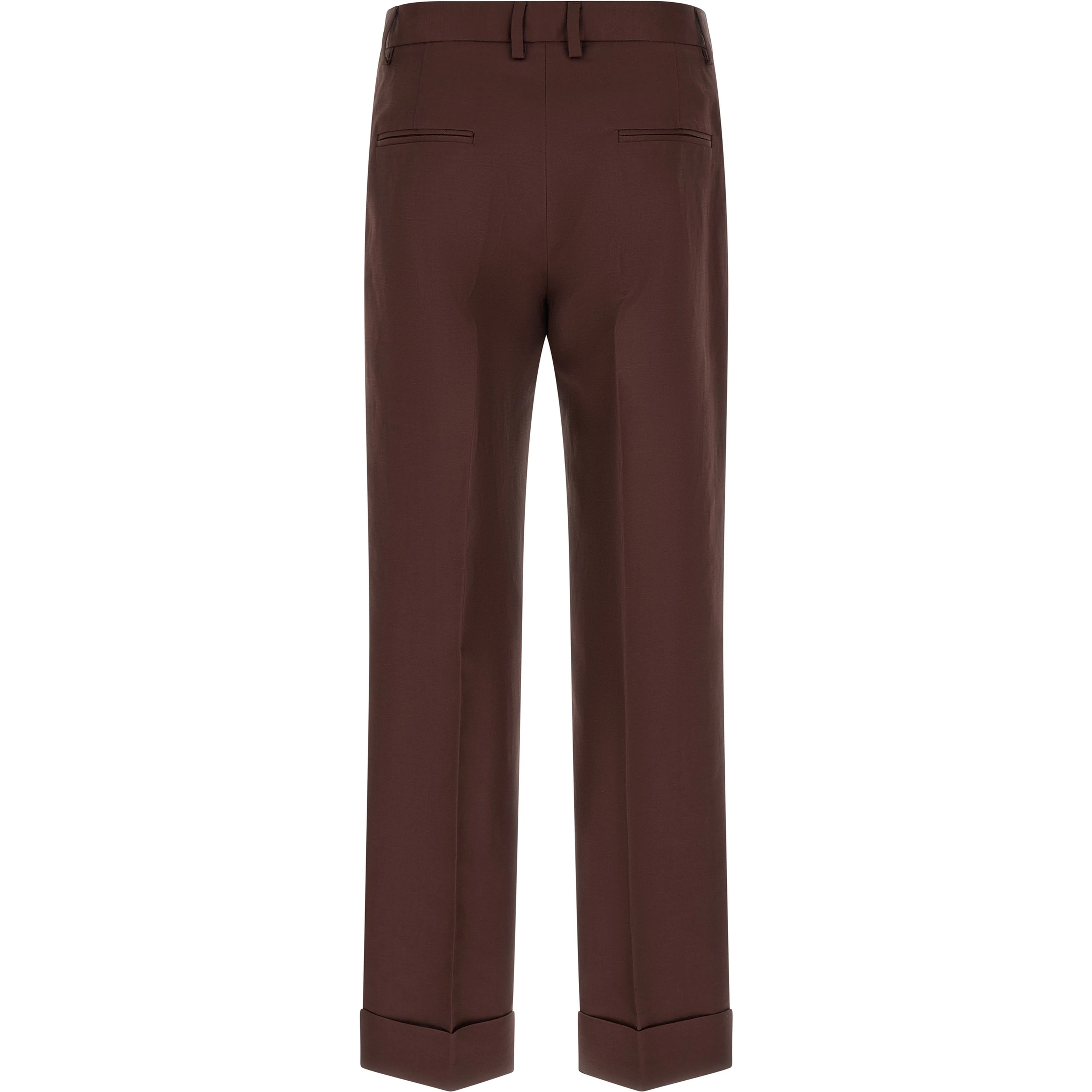 Brown Viscose Casual Pants