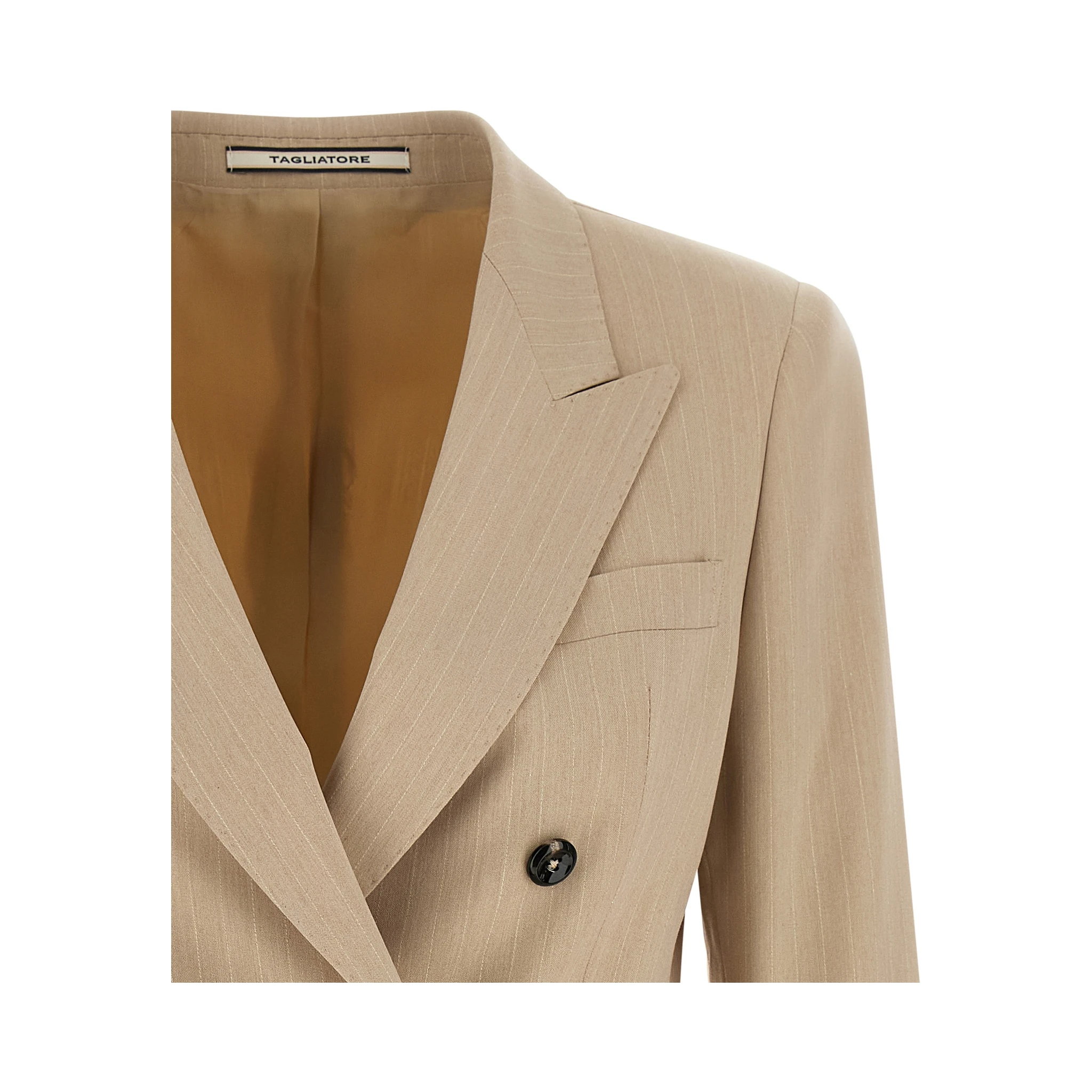 Beige Polyester Blazer