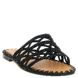 Black Viscose Slides
