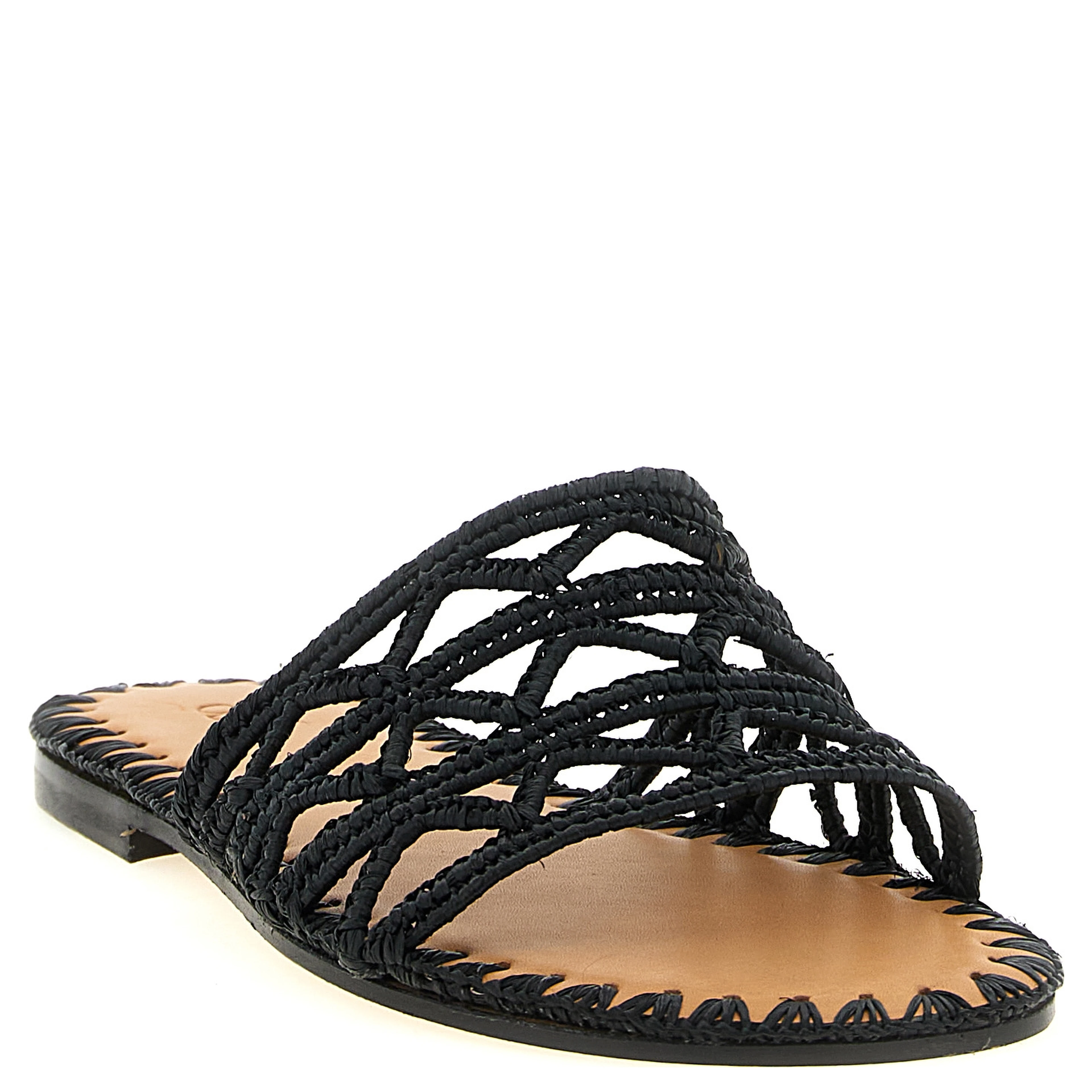 Black Viscose Slides