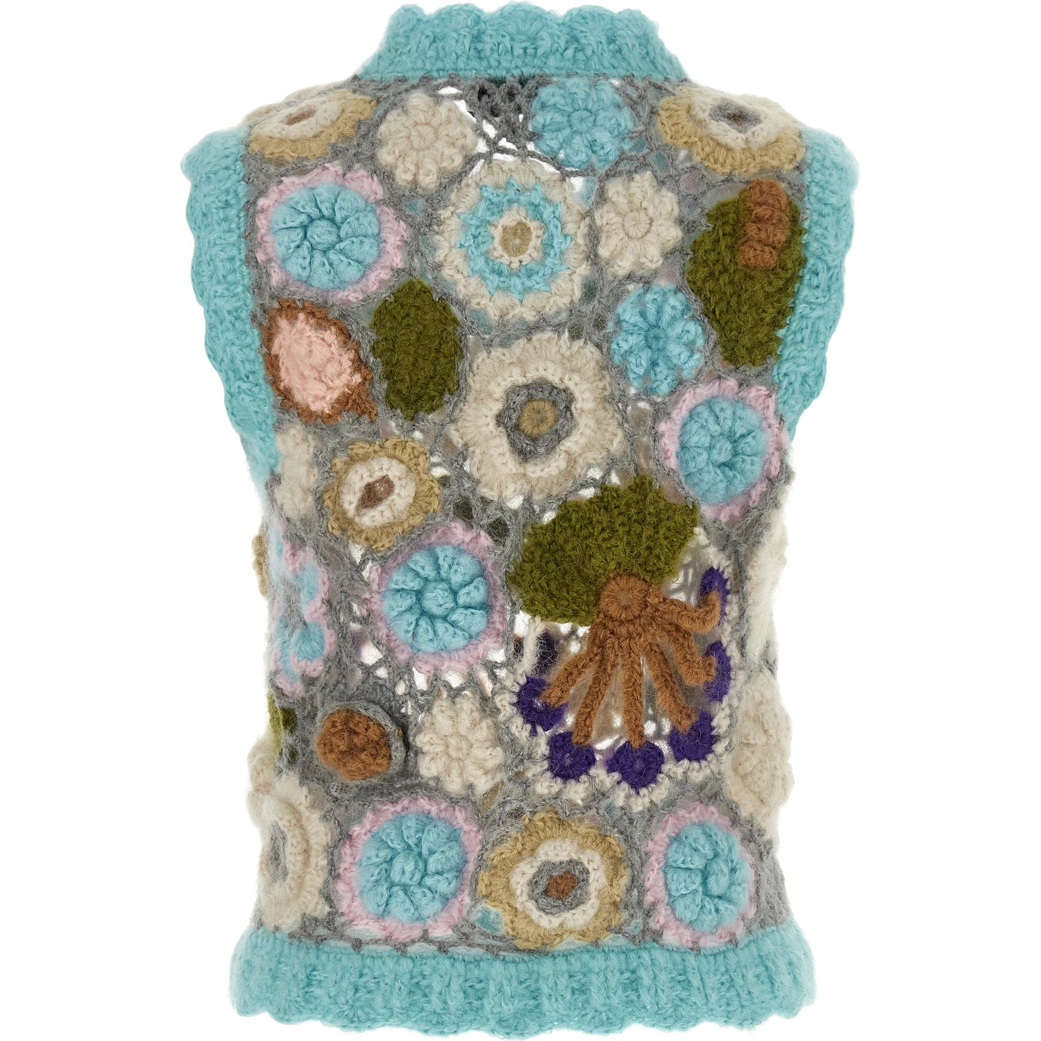 Multicolor Wool Sleeveless Jacket