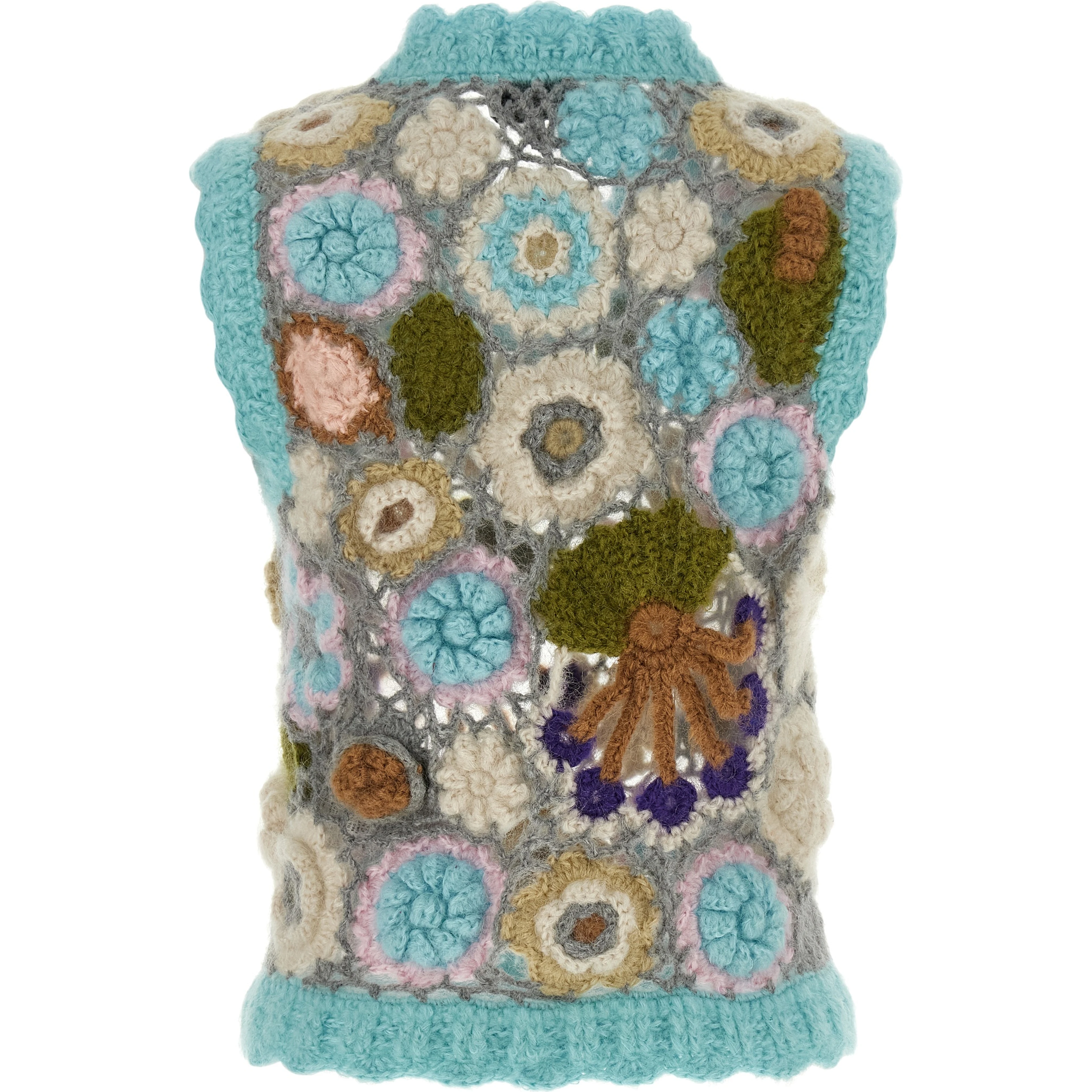 Multicolor Wool Sleeveless Jacket