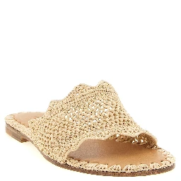 Beige Viscose Slides