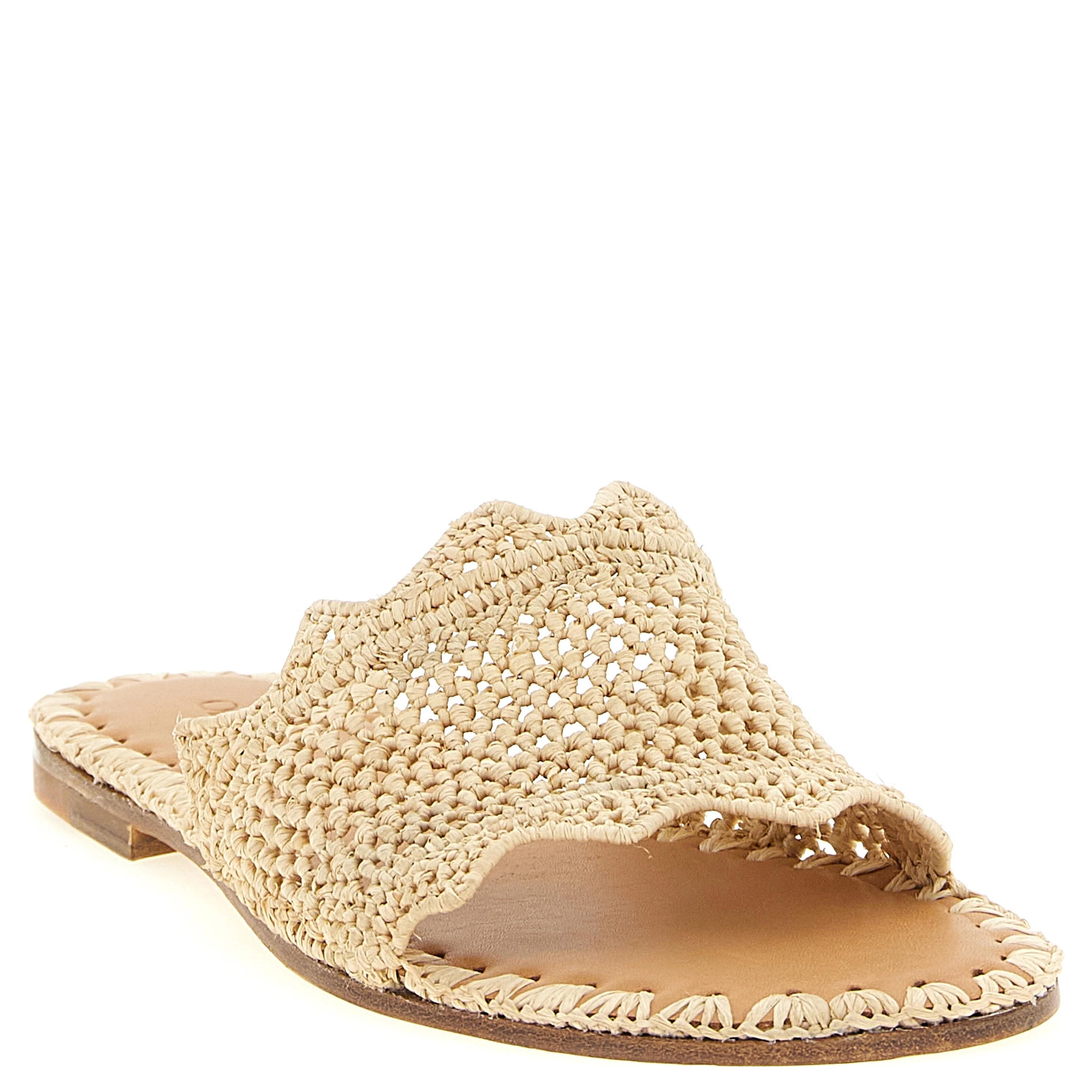 Beige Viscose Slides