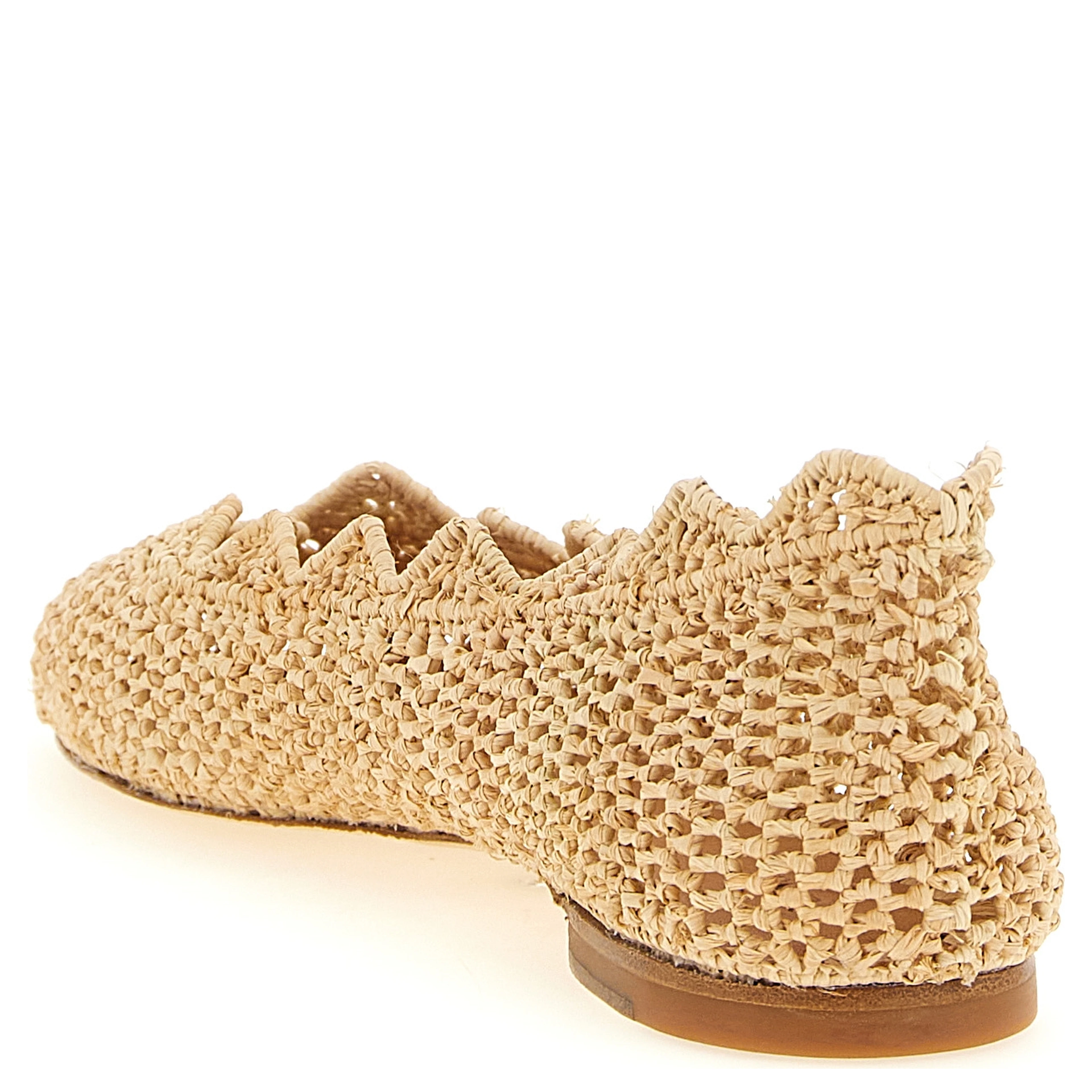 Beige Viscose Ballet Flats