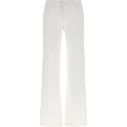 White Cotton Straight-Leg Jeans