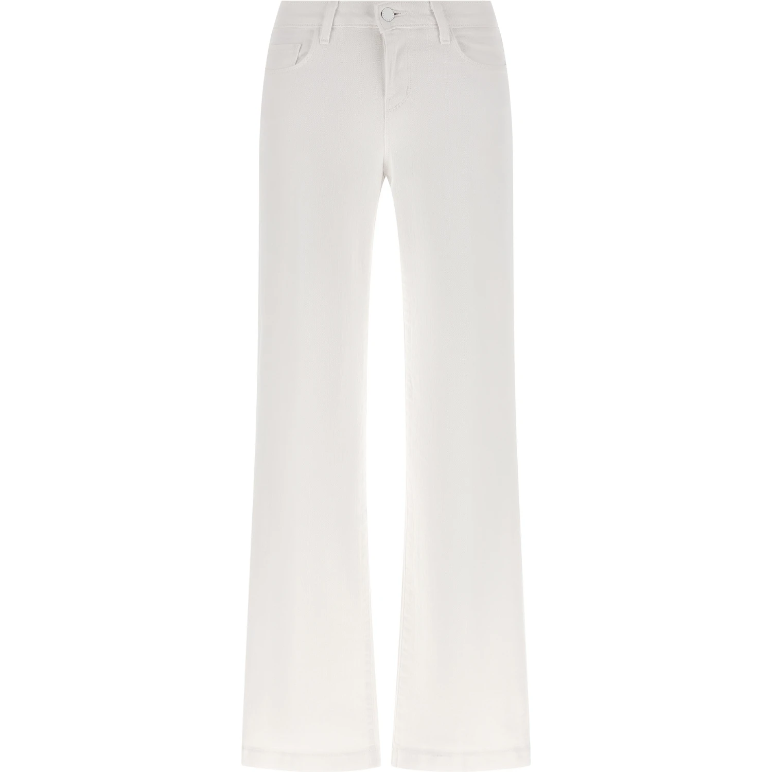 White Cotton Straight-Leg Jeans