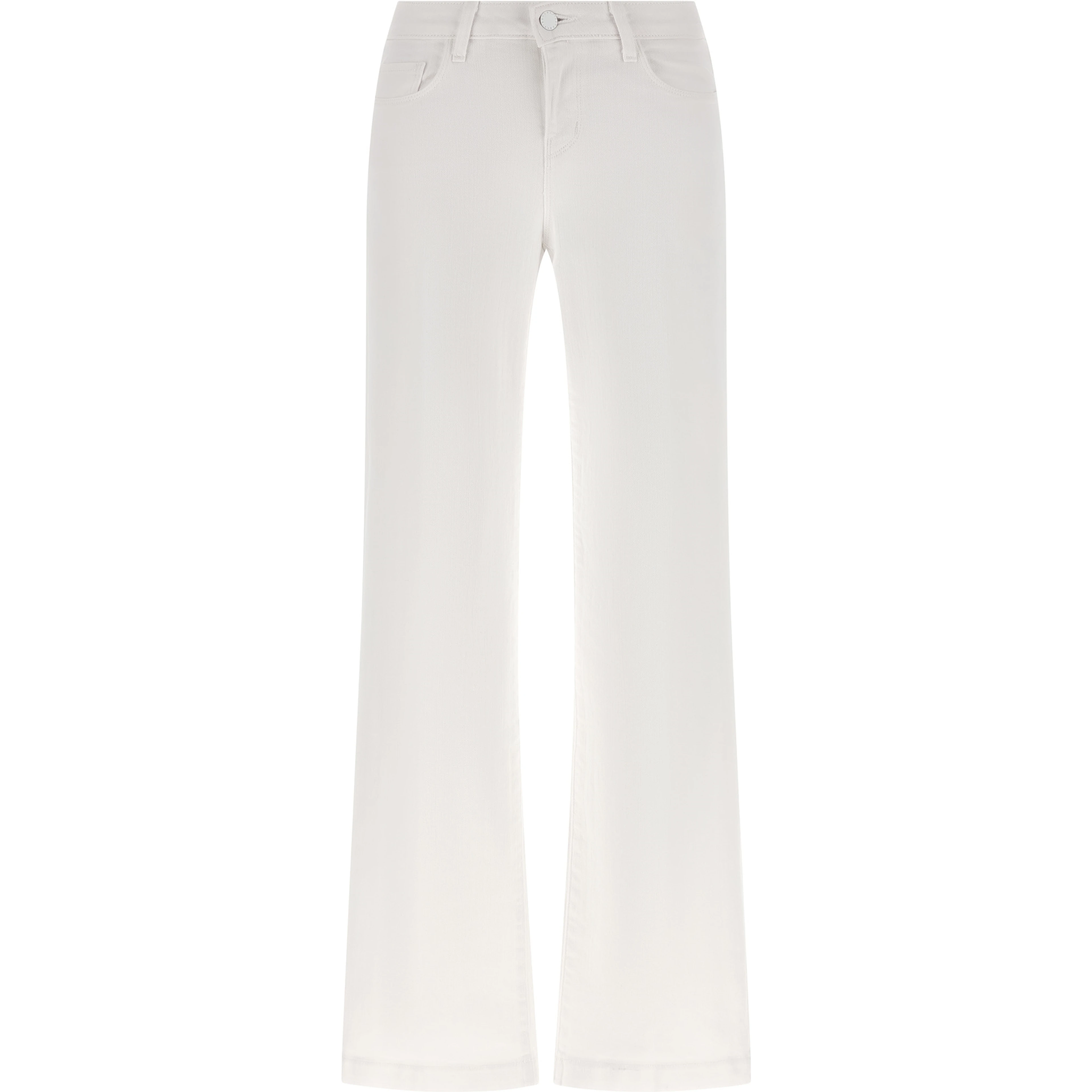 White Cotton Straight-Leg Jeans