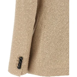 Beige Polyester Blazer