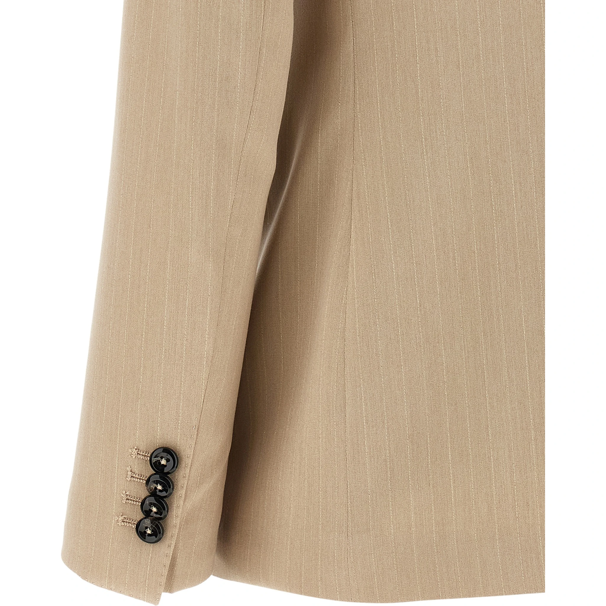 Beige Polyester Blazer