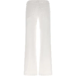 White Cotton Straight-Leg Jeans