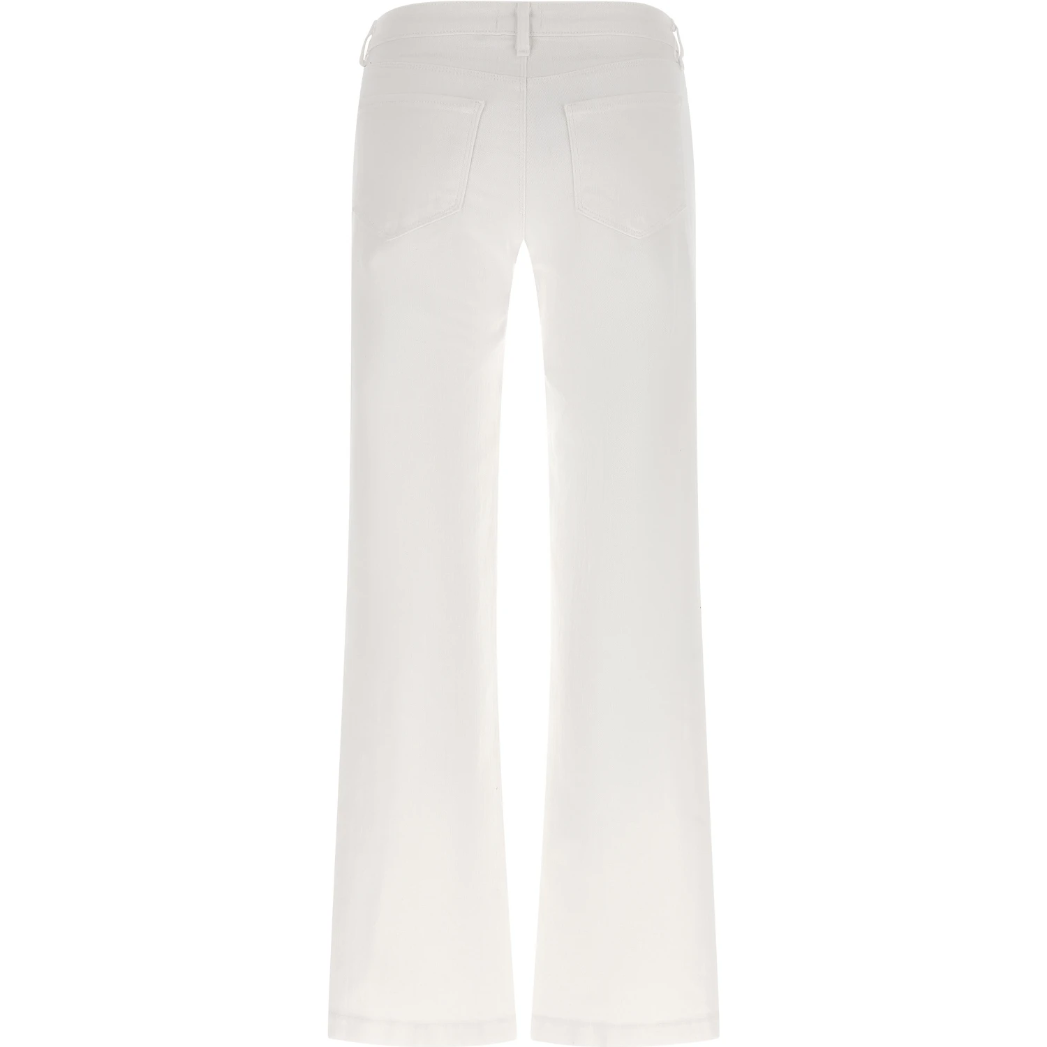 White Cotton Straight-Leg Jeans