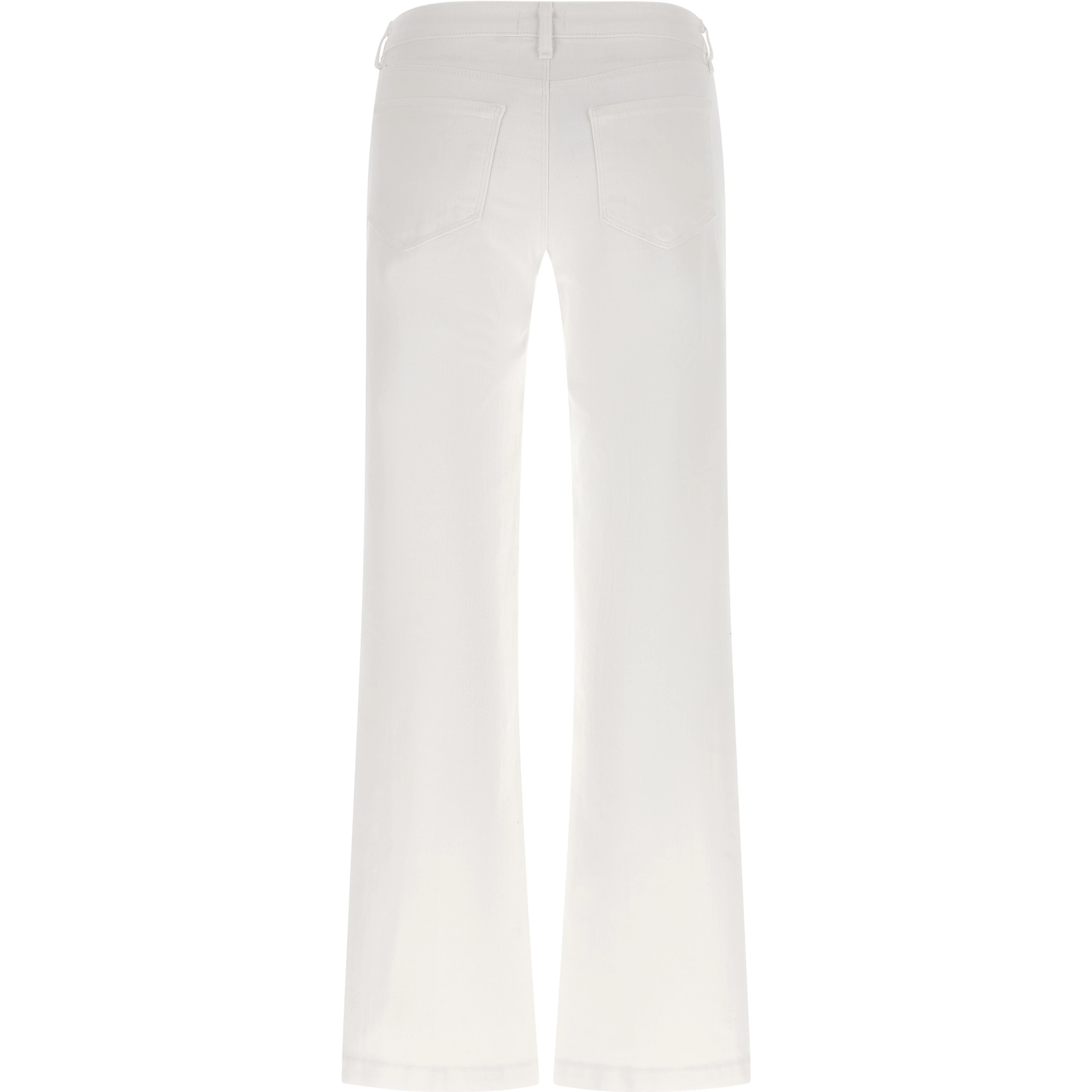 White Cotton Straight-Leg Jeans