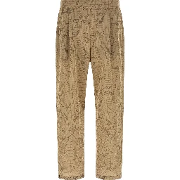 Beige Polyamide Casual Pants