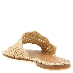 Beige Viscose Slides