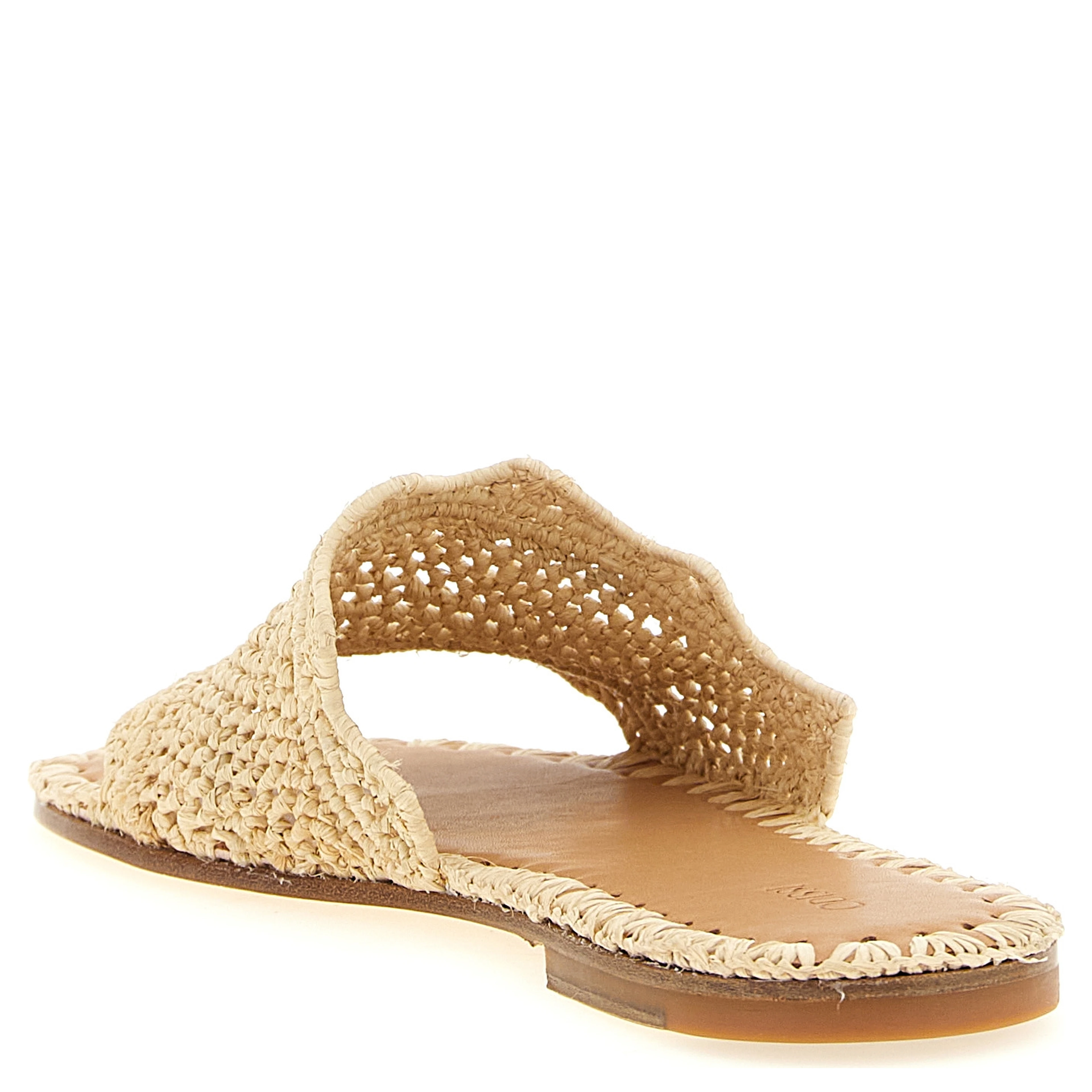 Beige Viscose Slides