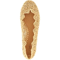 Beige Viscose Ballet Flats