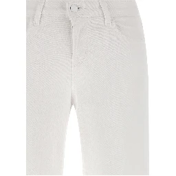 White Cotton Straight-Leg Jeans