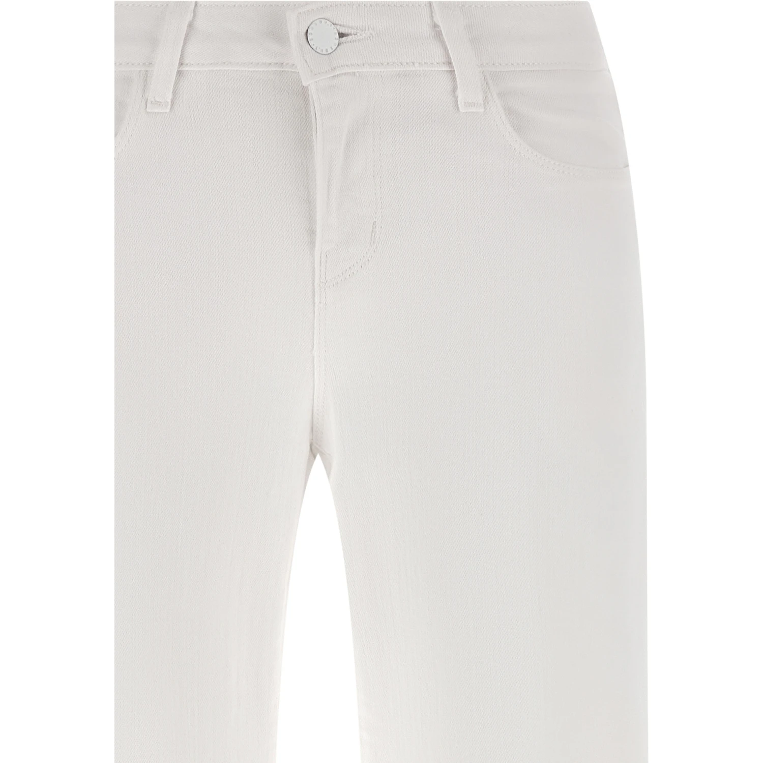 White Cotton Straight-Leg Jeans
