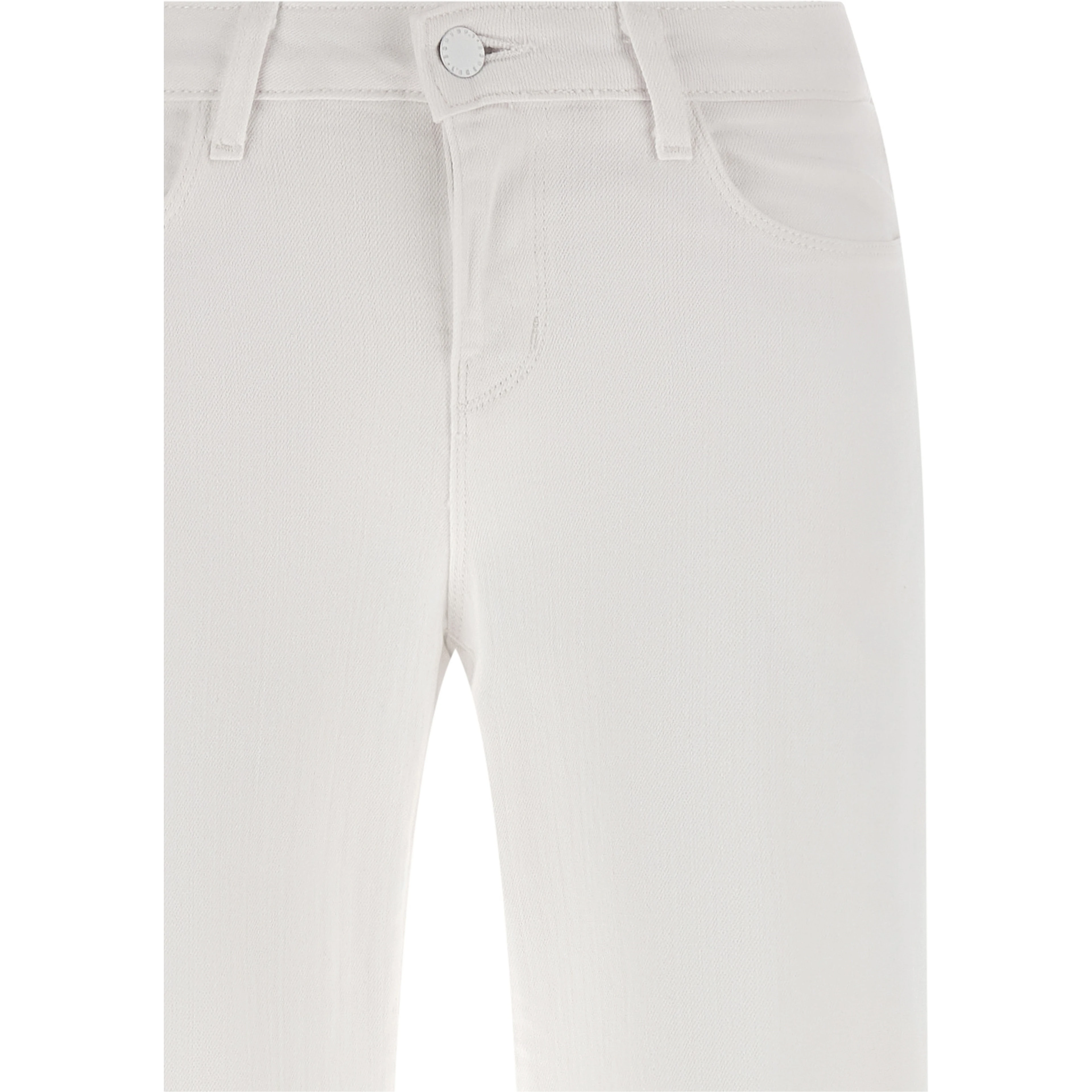 White Cotton Straight-Leg Jeans