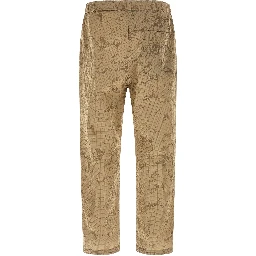 Beige Polyamide Casual Pants