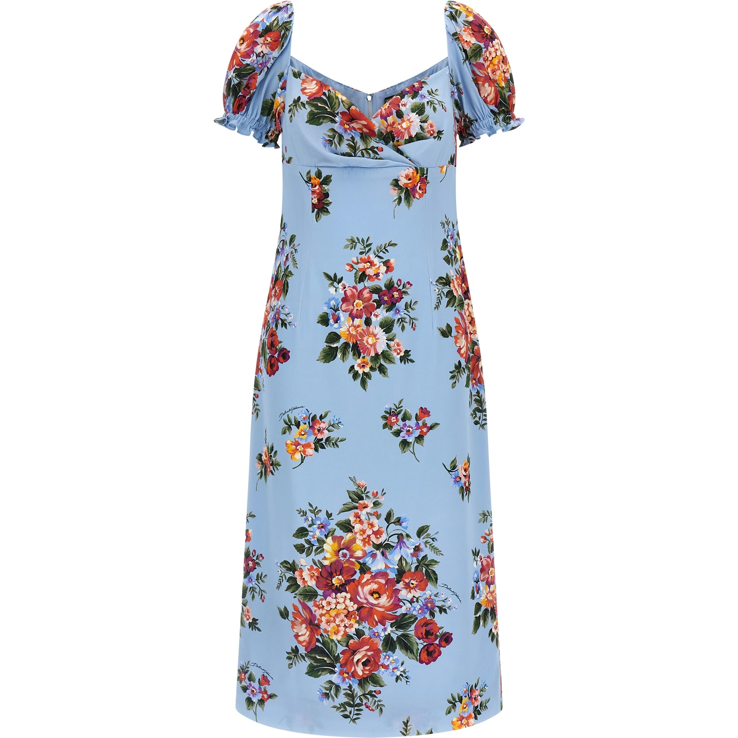 Blue Silk Midi Dress