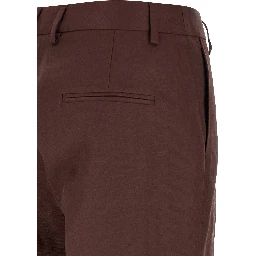Brown Viscose Casual Pants