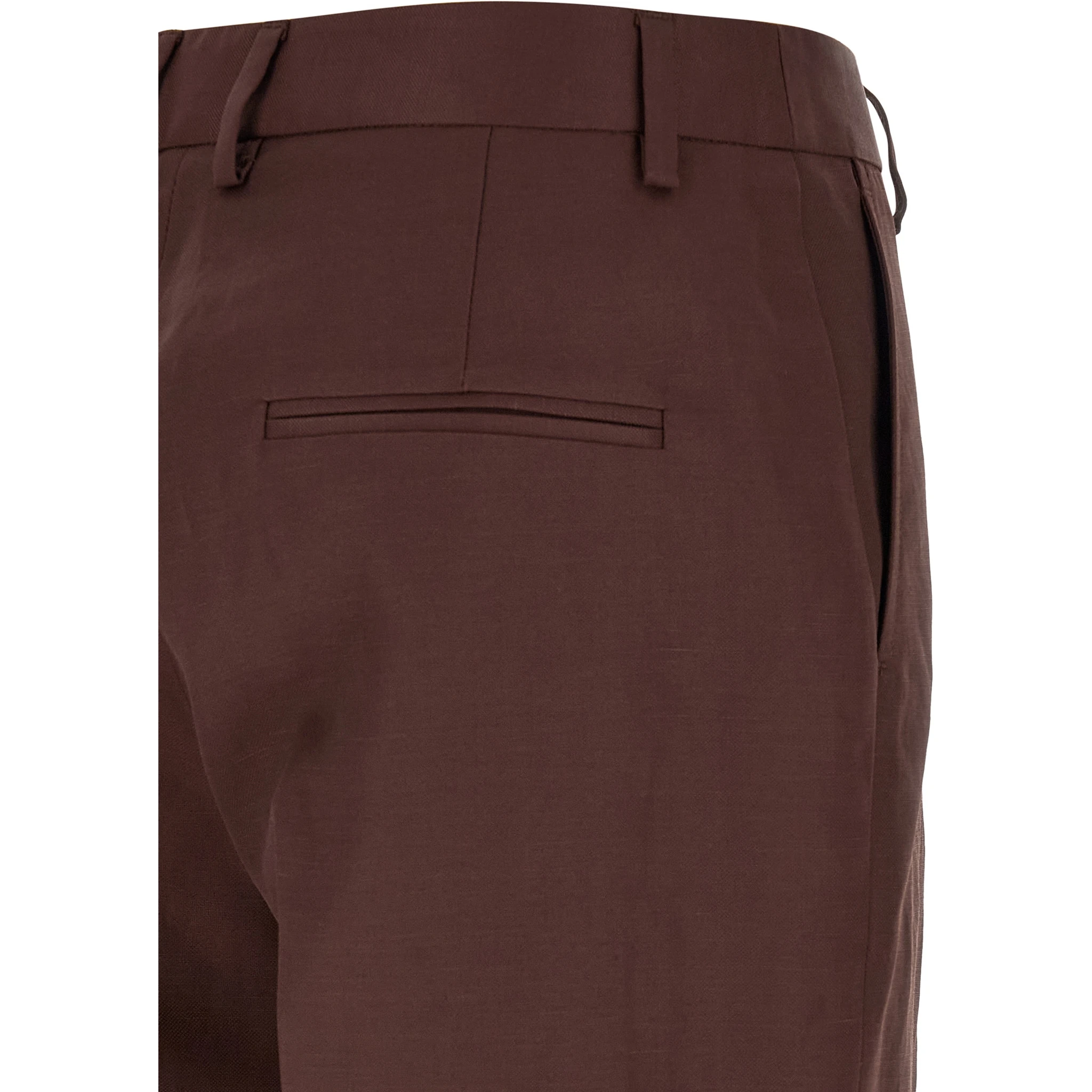 Brown Viscose Casual Pants