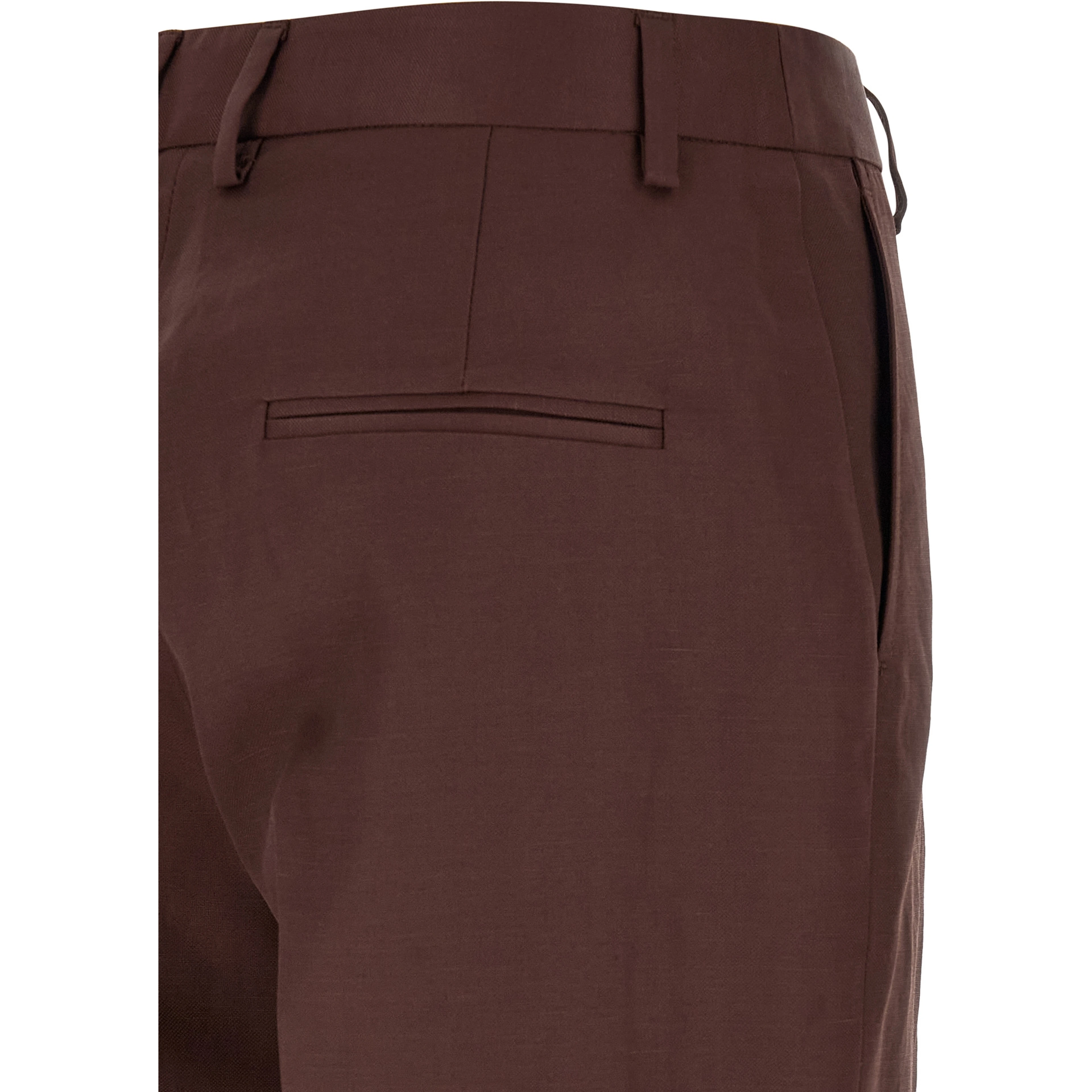 Brown Viscose Casual Pants