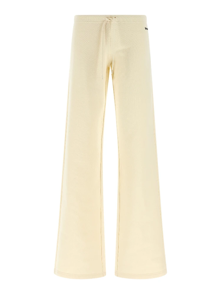 White Cotton Flared Pants