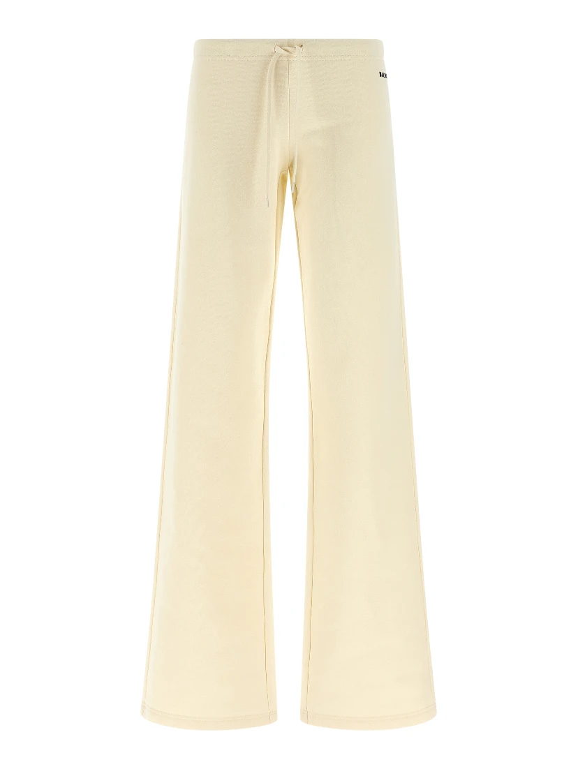 White Cotton Flared Pants