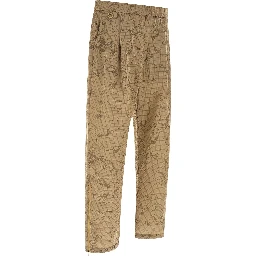 Beige Polyamide Casual Pants