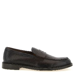 Brown Calfskin Slip-On Loafers