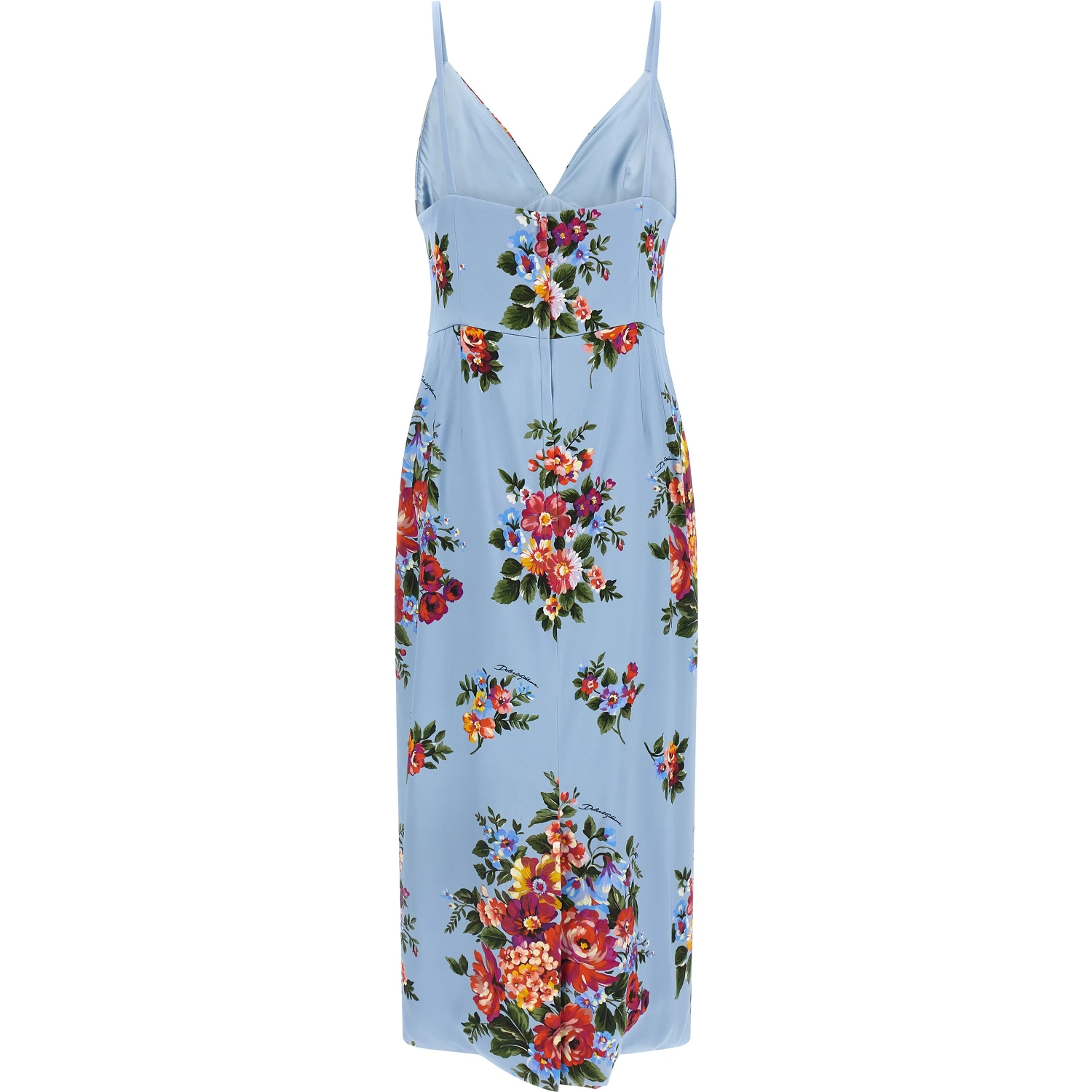Blue Viscose Midi Dress