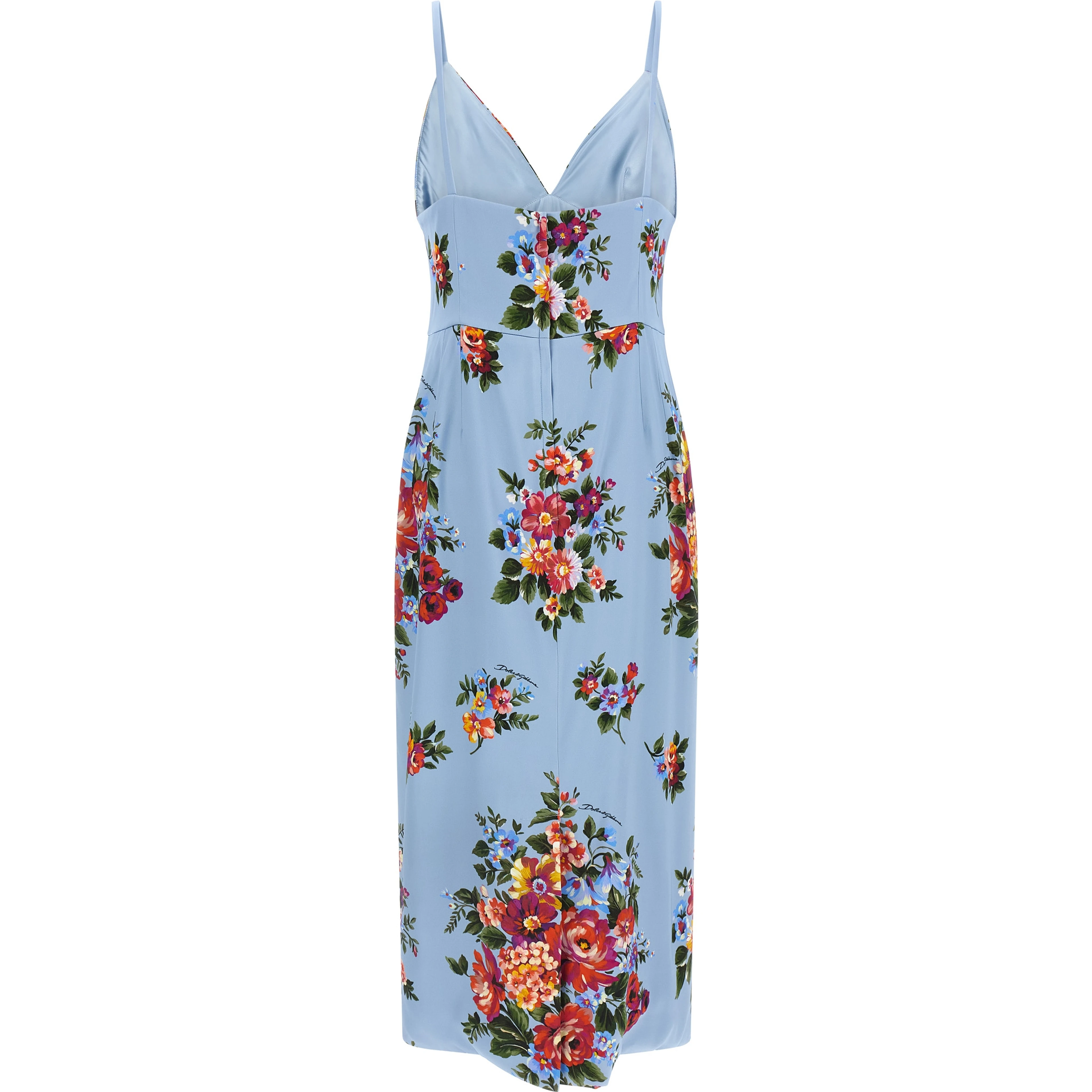 Blue Viscose Midi Dress