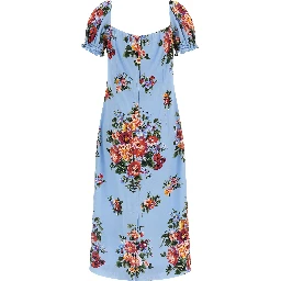Blue Silk Midi Dress