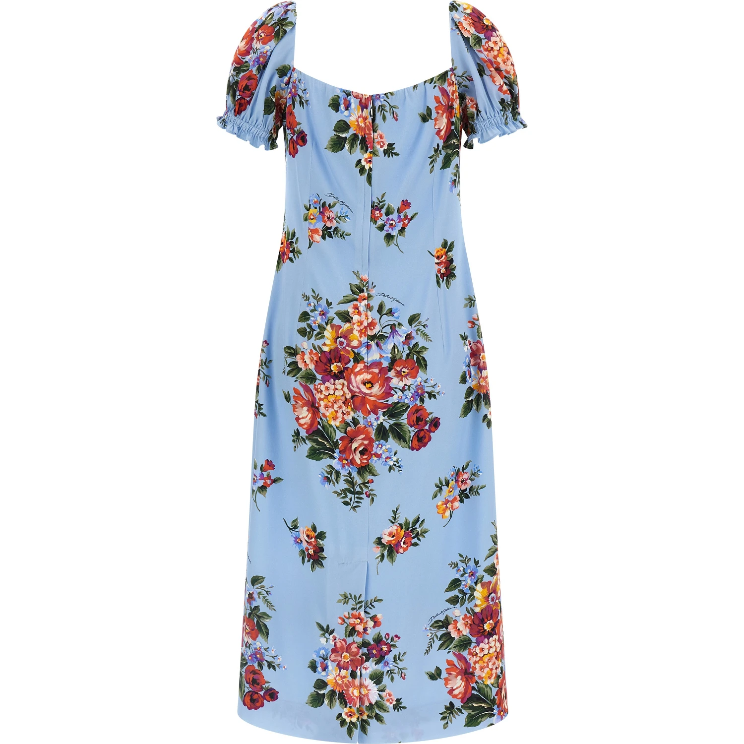Blue Silk Midi Dress