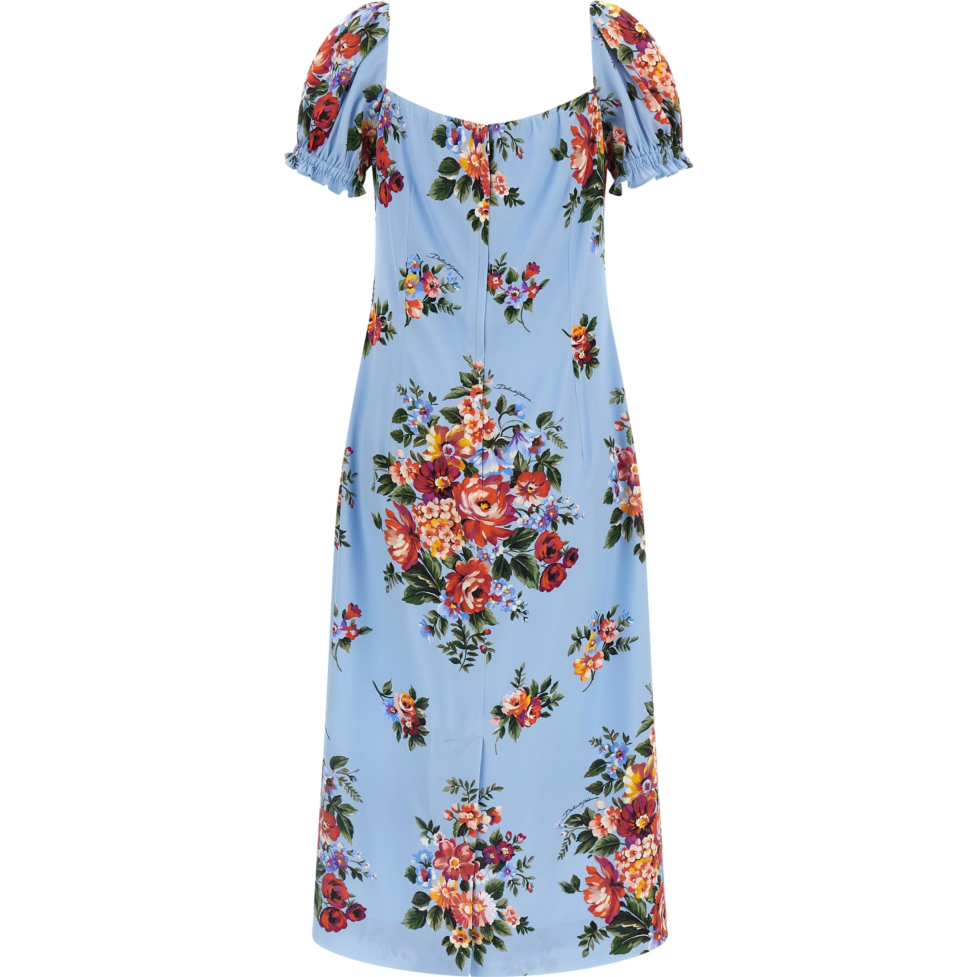 Blue Silk Midi Dress