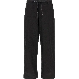 Black Cotton Chino Pants